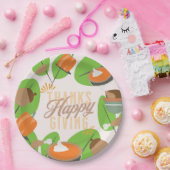 Thanksgiving Dinner Turkey Pumpkin Herfst Greenery Papieren Bordje (Feest)