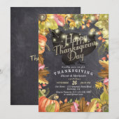 Thanksgiving Dinner Turkey Pumpkins & Fall Leaves Kaart (Voorkant / Achterkant)