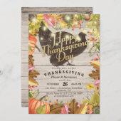 Thanksgiving Dinner Turkey Pumpkins & Fall Leaves Kaart (Voorkant / Achterkant)