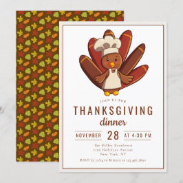 Thanksgiving Dinner Turkije Chef-kok Kaart