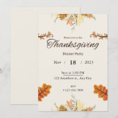 Thanksgiving Dinner Uitnodiging (Voorkant / Achterkant)