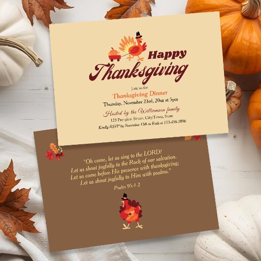 Thanksgiving Dinner Uitnodiging met Bijbelvers 