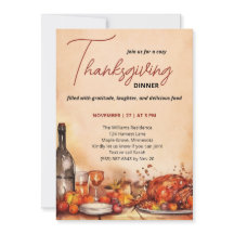 Thanksgiving Dinner uitnodiging met herfstfeest 