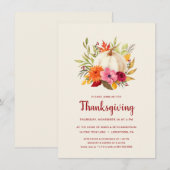 THANKSGIVING DINNER | WATERVERF PUMPKIN FLORAL KAART (Voorkant / Achterkant)