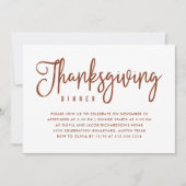 Thanksgiving Dinner | Wit met herfstbladeren Kaart (Voorkant)