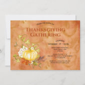 Thanksgiving Dinnerlijke Waterverf Pompoenen Kaart (Voorkant)