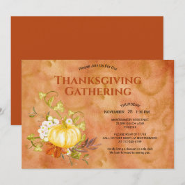 Thanksgiving Dinnerlijke Waterverf Pompoenen Kaart