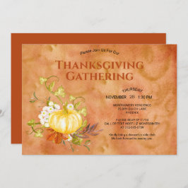 Thanksgiving Dinnerlijke Waterverf Pompoenen Kaart