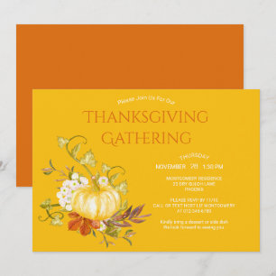 Thanksgiving Dinnerlijke Waterverf Pompoenen Kaart