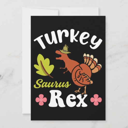 Thanksgiving Dinosaur Turkije Kind Kaart (Voorkant)