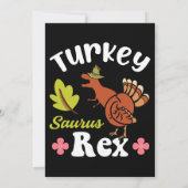 Thanksgiving Dinosaur Turkije Kind Kaart (Achterkant)