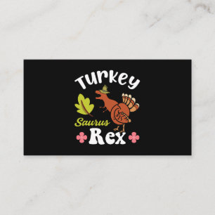 Thanksgiving Dinosaur Turkije Kind Visitekaartje