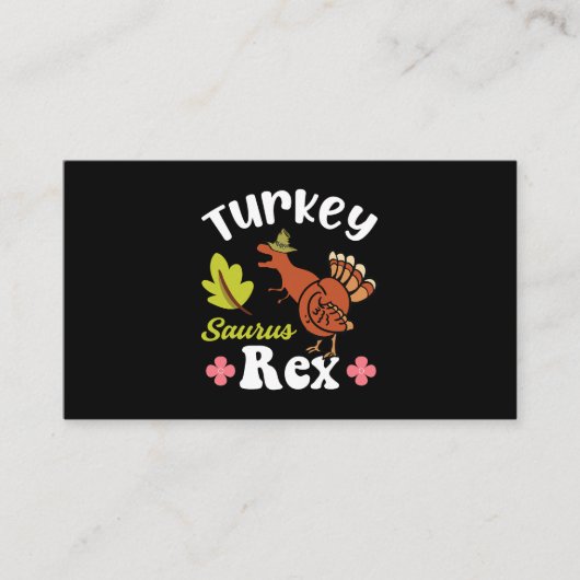 Thanksgiving Dinosaur Turkije Kind Visitekaartje (Voorkant)