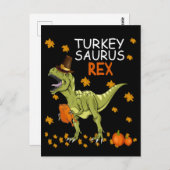 Thanksgiving Dinosaur (Turkije) Saurus Rex Briefkaart (Voorkant / Achterkant)