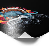 Thanksgiving Dinosaurus T-Rex Monster Truck Foto Afdruk (Hoek)