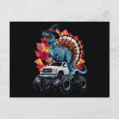 Thanksgiving Dinosaurus T-Rex Monstertruck Briefkaart (Voorkant)
