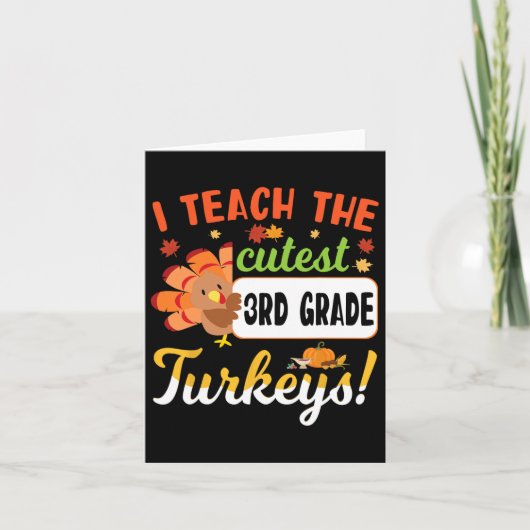Thanksgiving docent I leer de beste 3de graad Kaart (Voorkant)