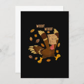 Thanksgiving Dog Funny Fake Puppy Wof Thanksgivin Kaart (Voorkant / Achterkant)