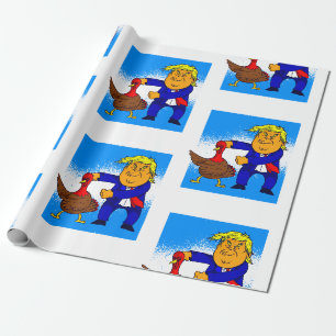 Thanksgiving donald trump grappige turkije cadeaupapier