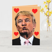 THANKSGIVING DONALD TRUMP KUSS Kaart (Gele Bloem)