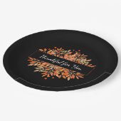 Thanksgiving Donkere Oranje Herfst Papieren Bordje (Gekanteld)