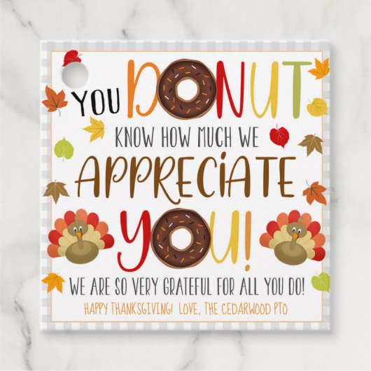 Thanksgiving Donut Gift Label (Voorkant)