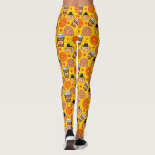 Thanksgiving donuts en koffie Herfst geel Leggings (Achterkant)
