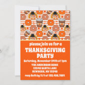 Thanksgiving donuts en koffie Herfst Oranje strepe Kaart (Voorkant)