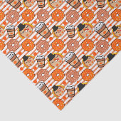 Thanksgiving donuts en koffie Herfst Oranje strepe Tissuepapier (Detail)