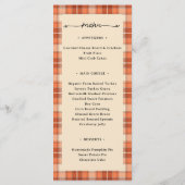 Thanksgiving Dubbelzijdig Menu & Plaatskaart Plaid (Achterkant)