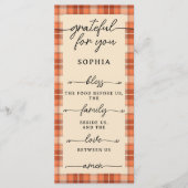 Thanksgiving Dubbelzijdig Menu & Plaatskaart Plaid (Voorkant)