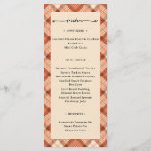Thanksgiving Dubbelzijdig Menu & Plaatskaart Plaid (Achterkant)