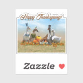 Thanksgiving Ducks - Pilgrims & Indians Sticker (Vel)