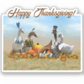 Thanksgiving Ducks - Pilgrims & Indians Sticker (Voorkant)