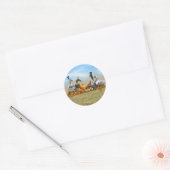 Thanksgiving Ducks - Pilgrims & Indiërs Ronde Sticker (Envelop)
