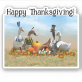 Thanksgiving Ducks - Pilgrims & Indiërs Sticker (Voorkant)
