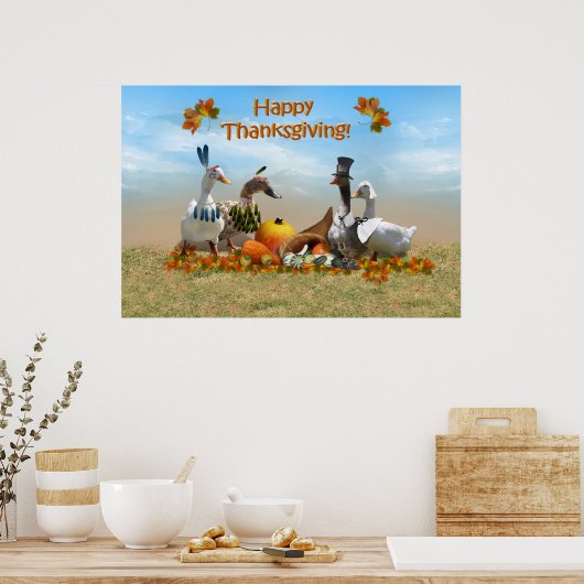 Thanksgiving Ducks Poster (Keuken)