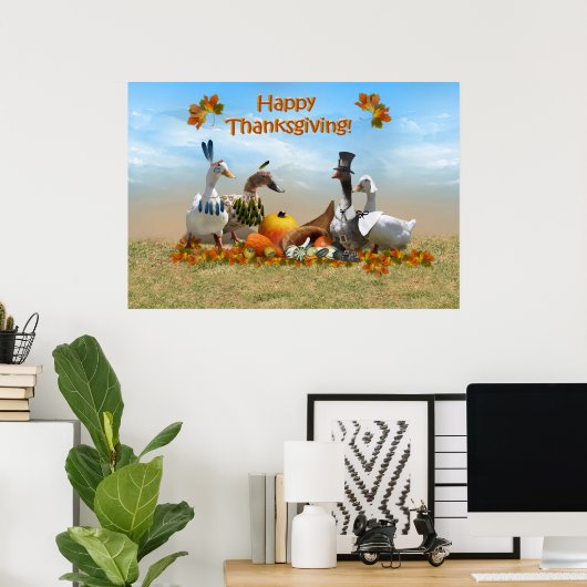 Thanksgiving Ducks Poster (Thuiskantoor)