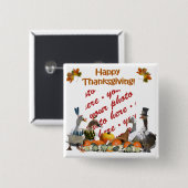 Thanksgiving Ducks Vierkante Button 5,1 Cm (Voorkant /achterkant)