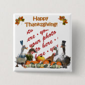 Thanksgiving Ducks Vierkante Button 5,1 Cm (Voorkant)