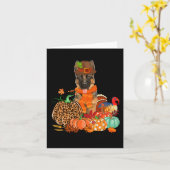 Thanksgiving Duitse herder met Turkije Herfst pomp Kaart (Gele Bloem)