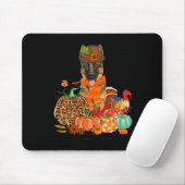 Thanksgiving Duitse herder met Turkije Herfst pomp Muismat (Met muis)