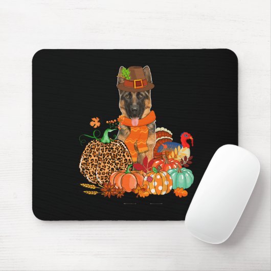 Thanksgiving Duitse herder met Turkije Herfst pomp Muismat (Met muis)