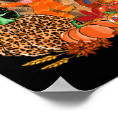 Thanksgiving Duitse herder met Turkije Herfst pomp Poster (Hoek)