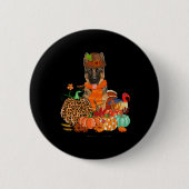 Thanksgiving Duitse herder met Turkije Herfst pomp Ronde Button 5,7 Cm (Voorkant)