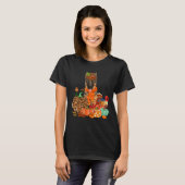 Thanksgiving Duitse herder met Turkije Herfst pomp T-shirt (Voorkant volledig)