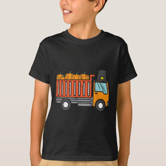 Thanksgiving Dump Truck Pumpkin Herfst herfstkusse T-shirt (Voorkant)