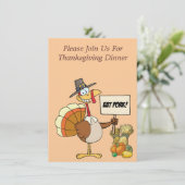 Thanksgiving Eat Pork Turkije Kaart (Staand voorkant)