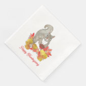 Thanksgiving eekhoorn Pecan Pie Servet (Hoek)