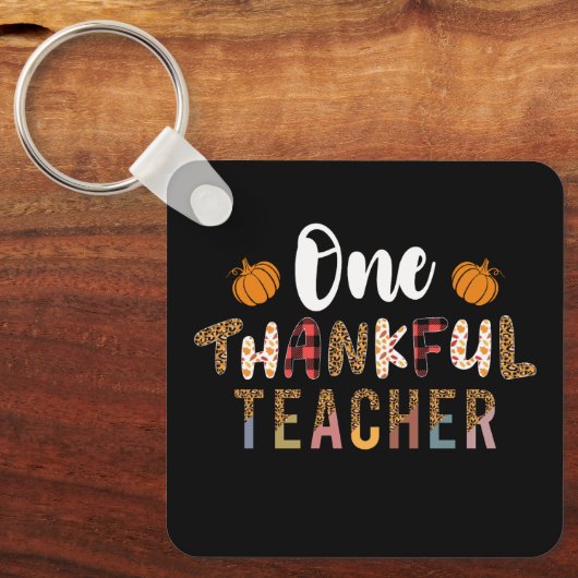 Thanksgiving Een Dankbaar Leraar Leopard Herfst Gr Sleutelhanger (Voorkant)